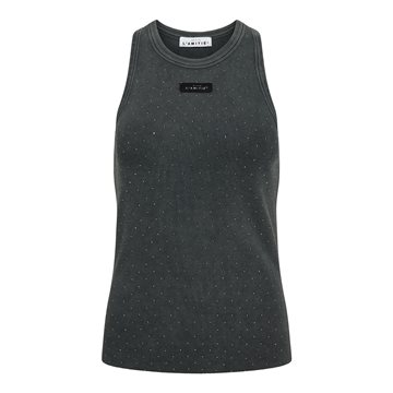 Haute L ' Amitié - Rib Bagde Acid Stone Tank - Black Acid Wash
